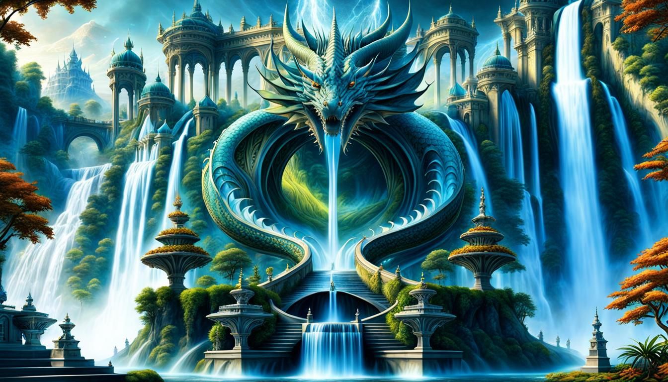 Grand dragon fountain  by @MacMikkola