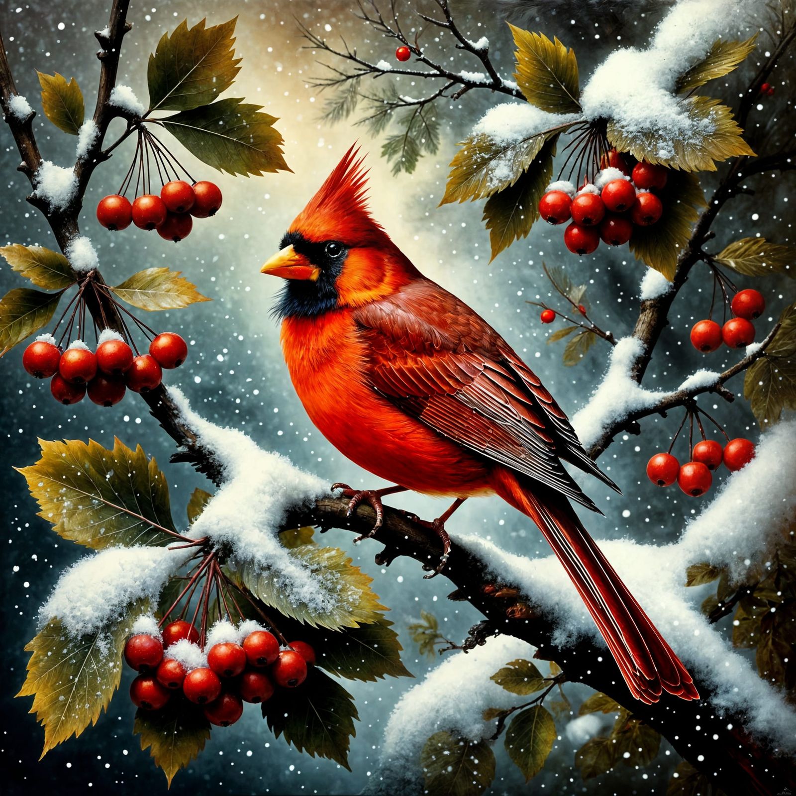 Cardinal In Winter