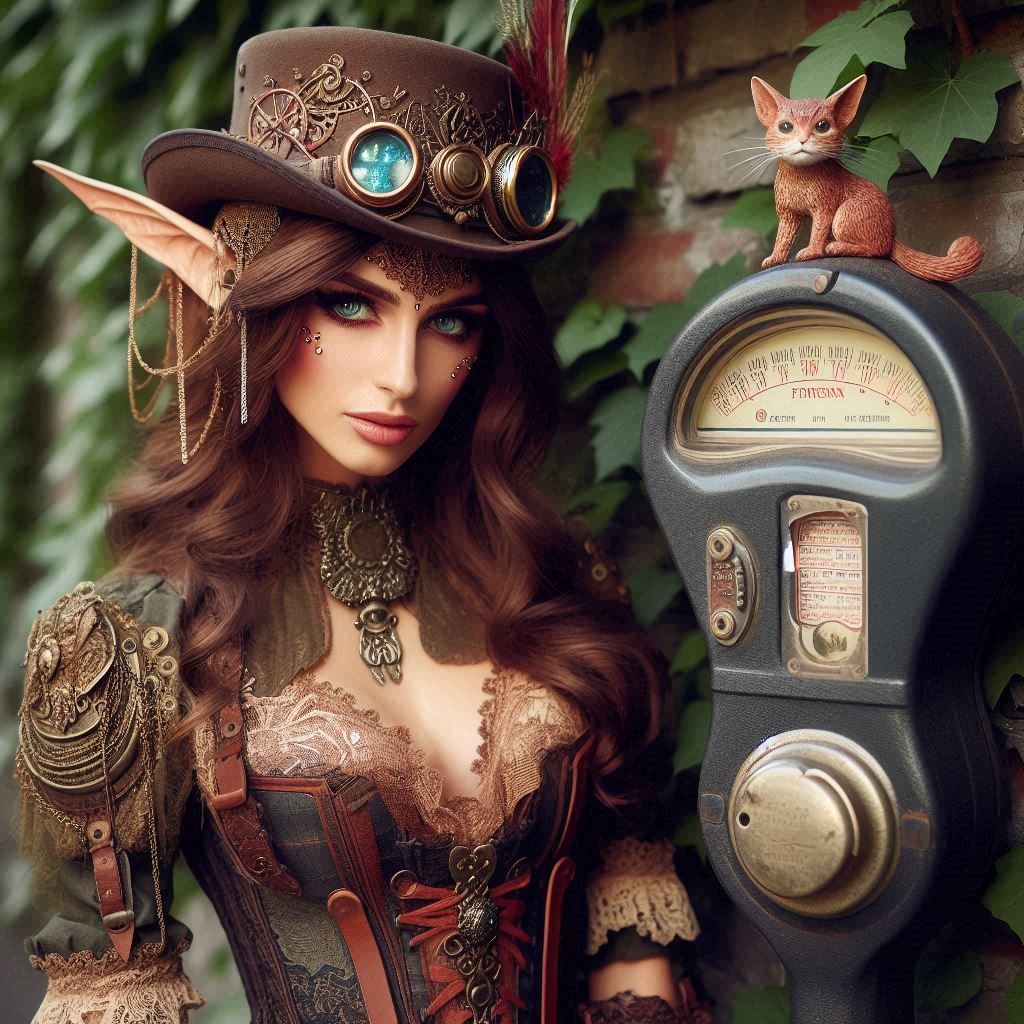 Parking meter with a fox