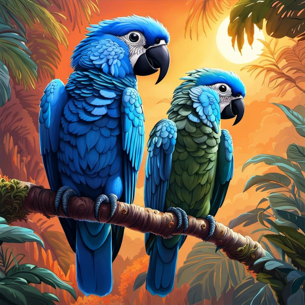 Spix’s macaws - AI Generated Artwork - NightCafe Creator