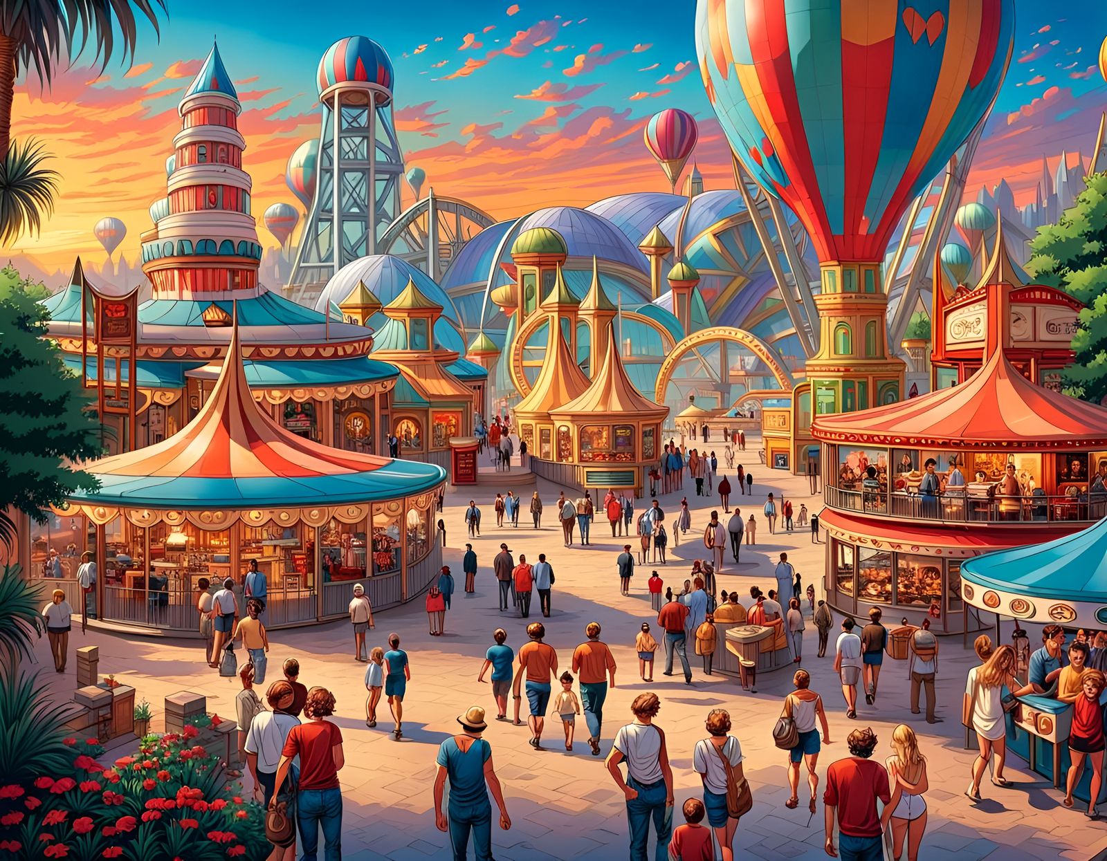 Balloons theme park - AI Generated Artwork - NightCafe Creator