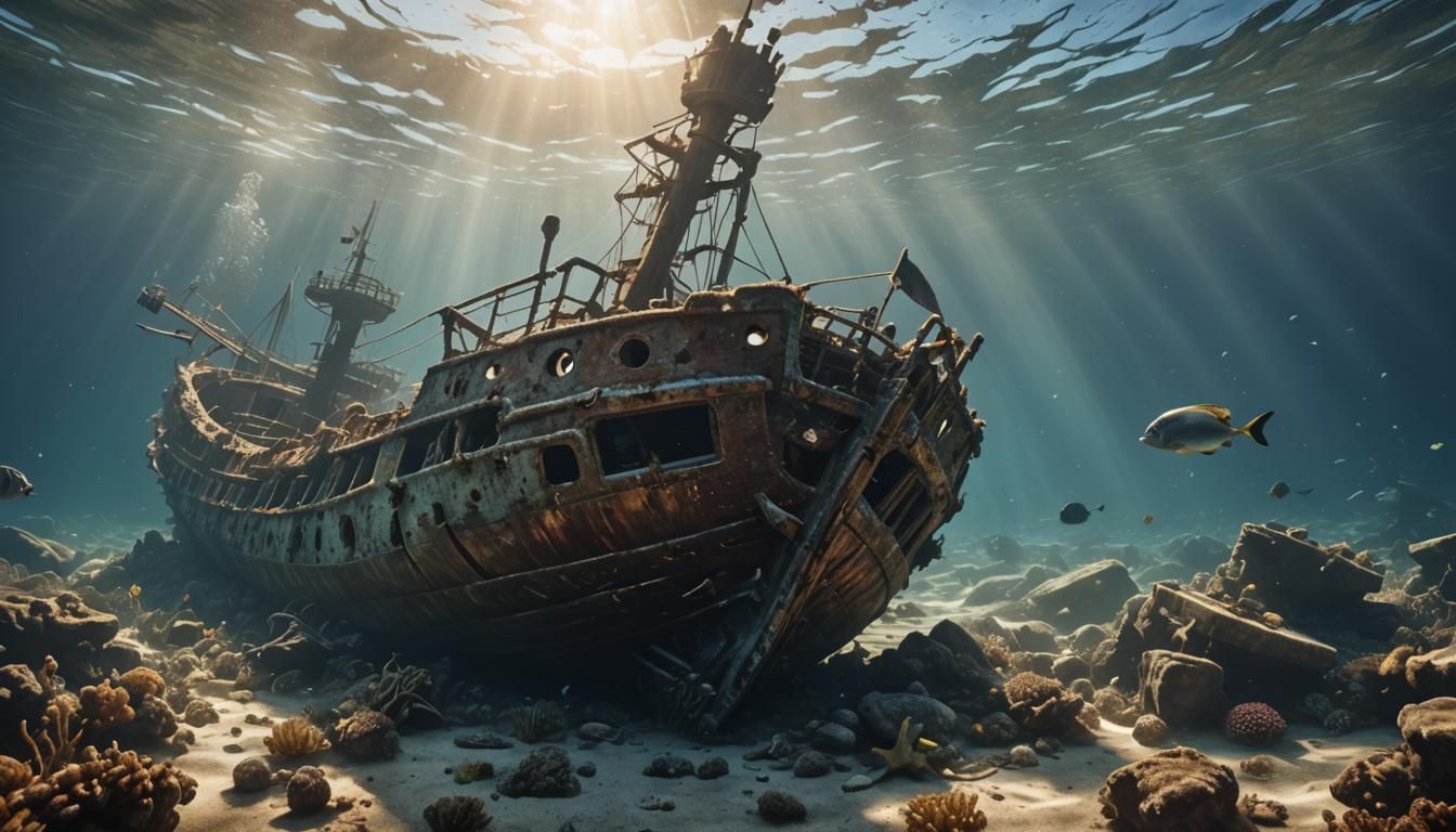 Underwater Shipwreck  by @SoloDrip