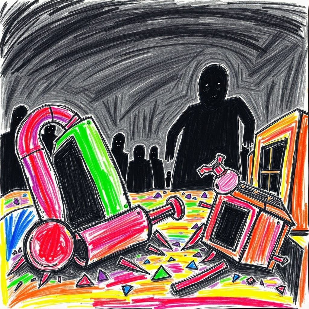 The Gigantic back lit, 3D Modern, Abstract text: (Text: "DysTurbd CryoNz"), appearing in the center: <lora:DysTurbd CryoNz:1.0>
A crude, chi...