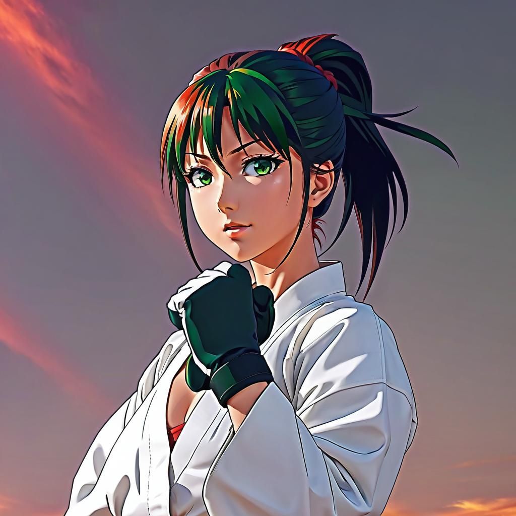 Anime Martial Artist in Studio Trigger Style