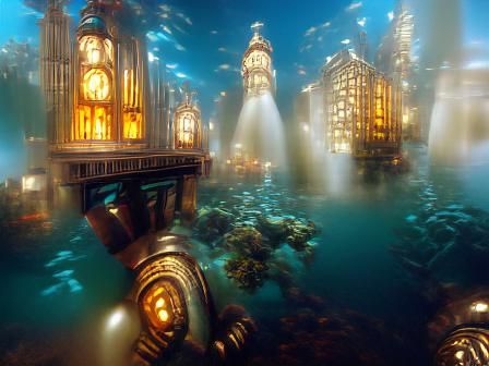 Underwater city Thomas Kinkade