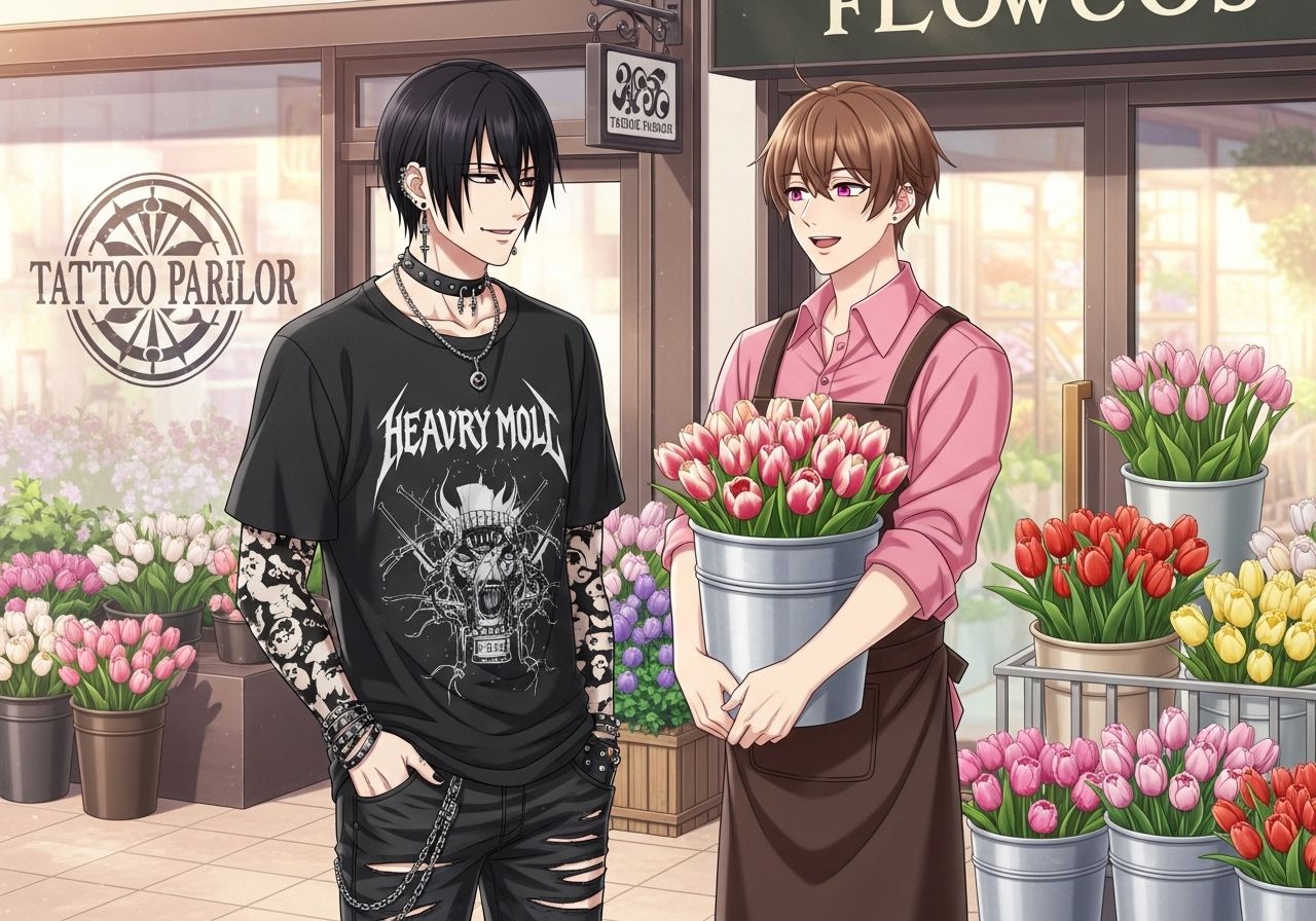 tattoo parlor & flower shop