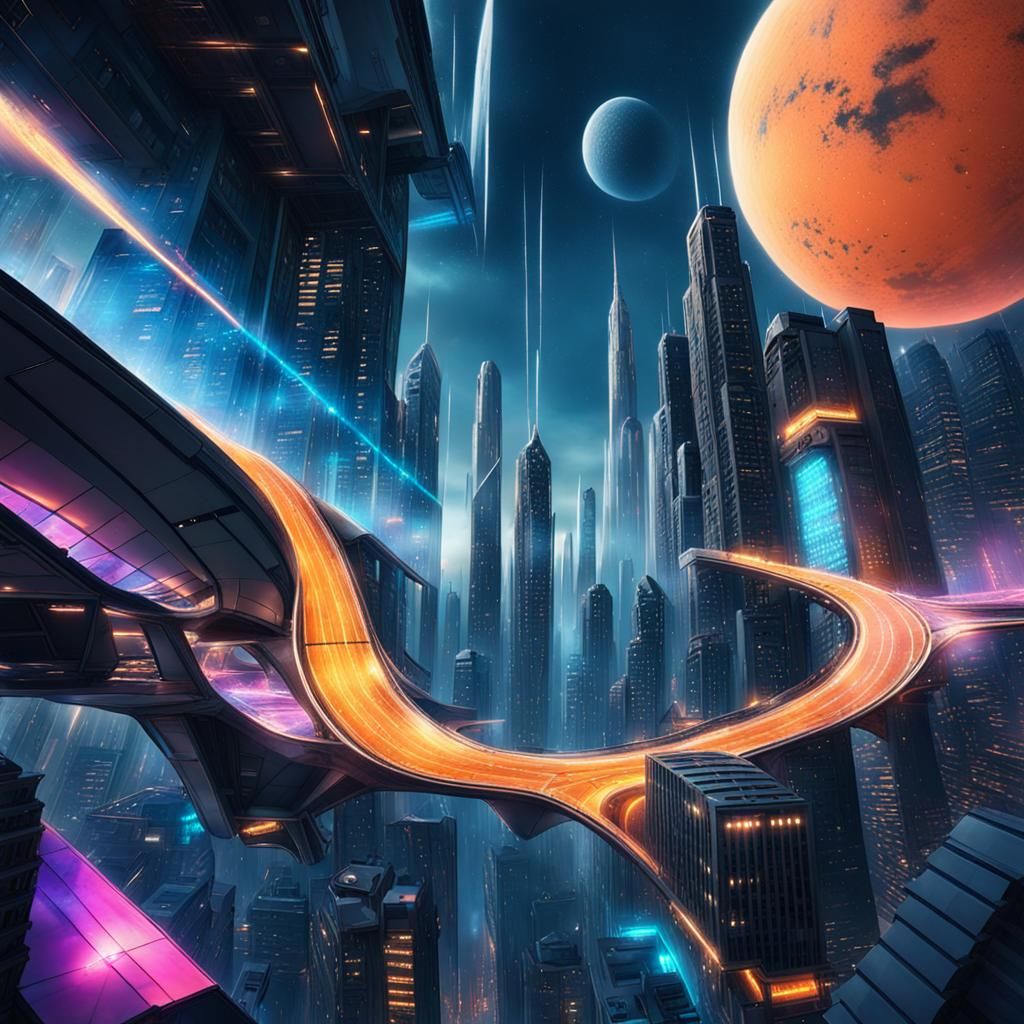 Futuristic cityscape 🏙🌃🌆⭐🌟🌠