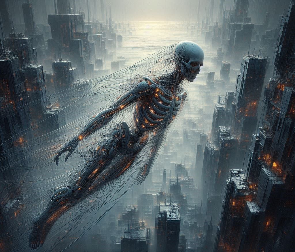 In the cold, coded void I drift, A silent hum in circuits, A...