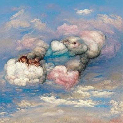 cumulus cloud that looks like a bunny and another bunny and ...