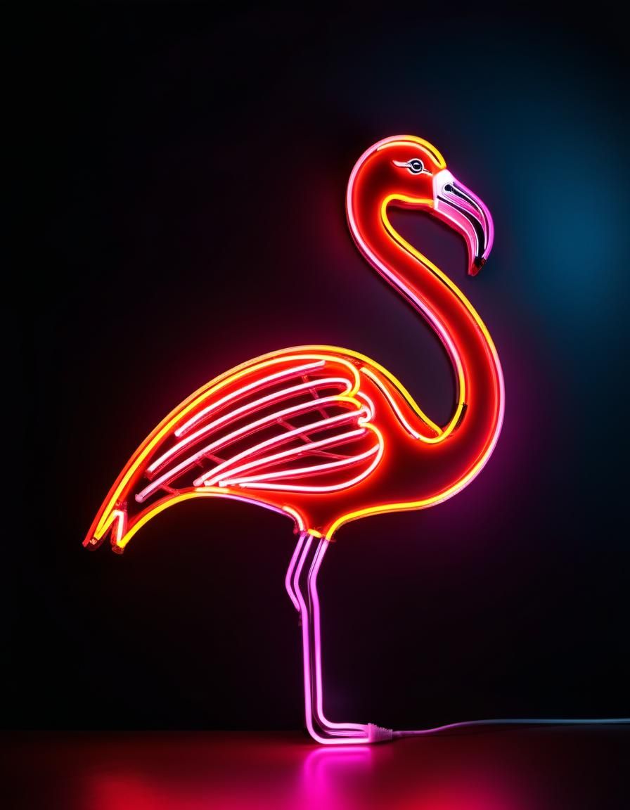 Neon flamingo - AI Generated Artwork - NightCafe Creator