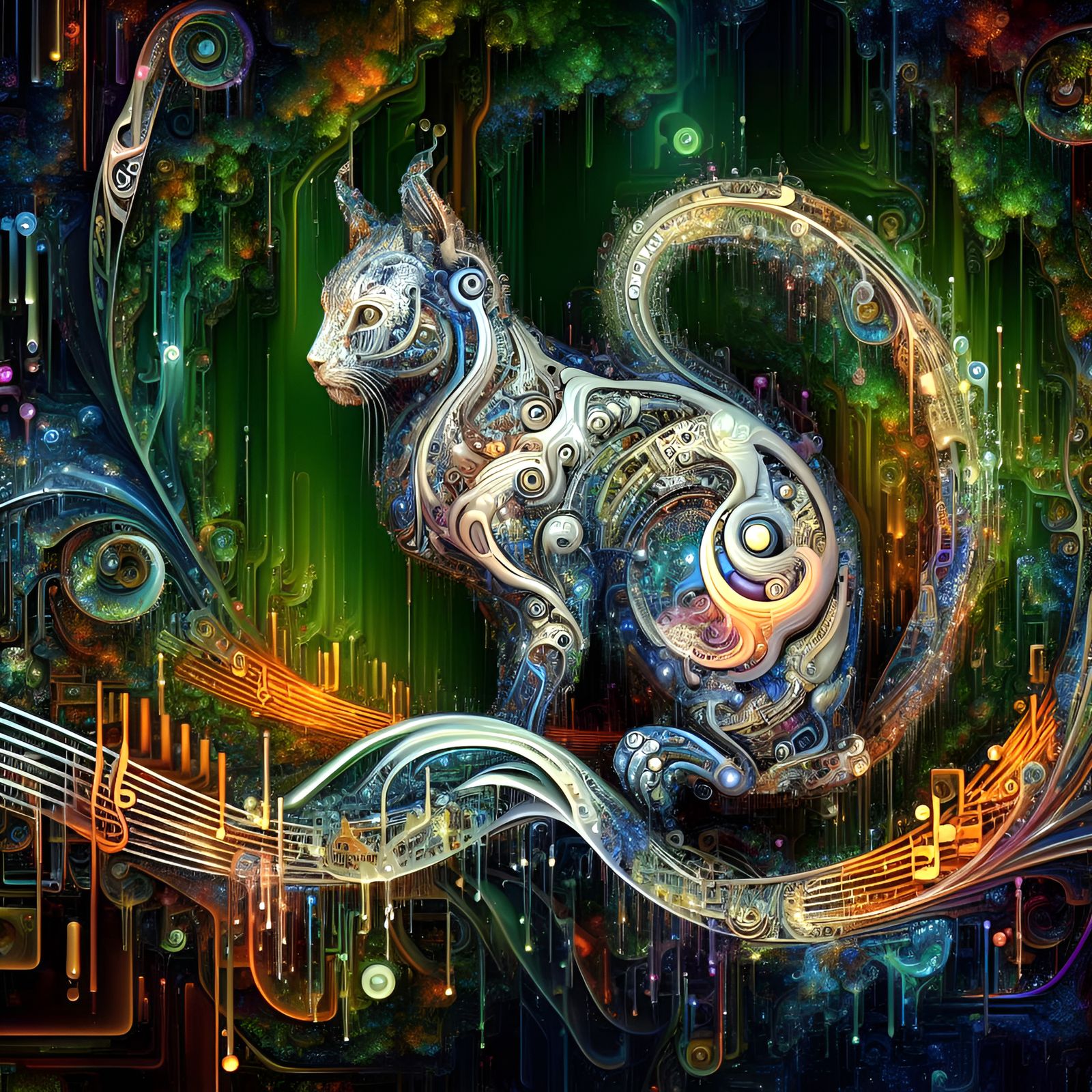 Psychedelic Fantasy Feline 05nov23