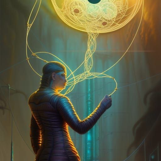 Time manipulation pulling strings AI Generated Artwork NightCafe Creator