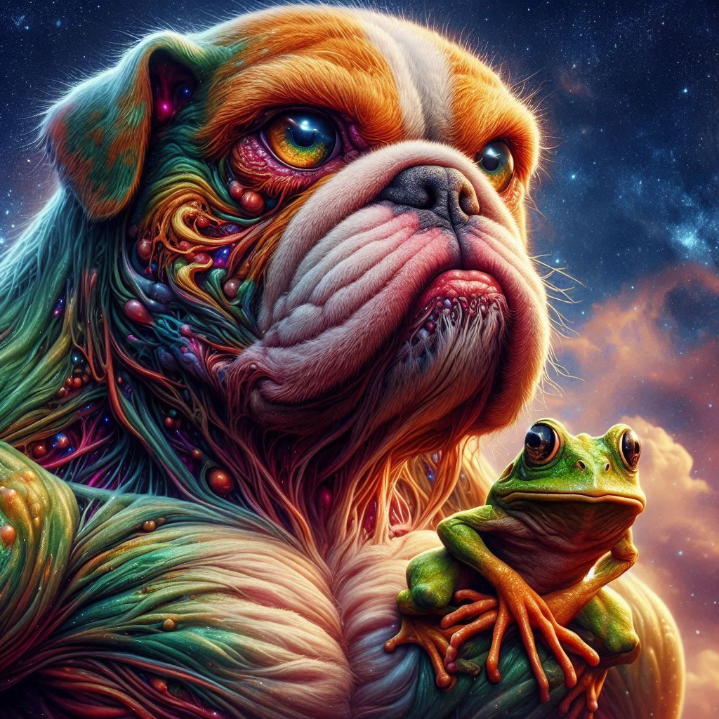 Alien Bulldog and the Frog