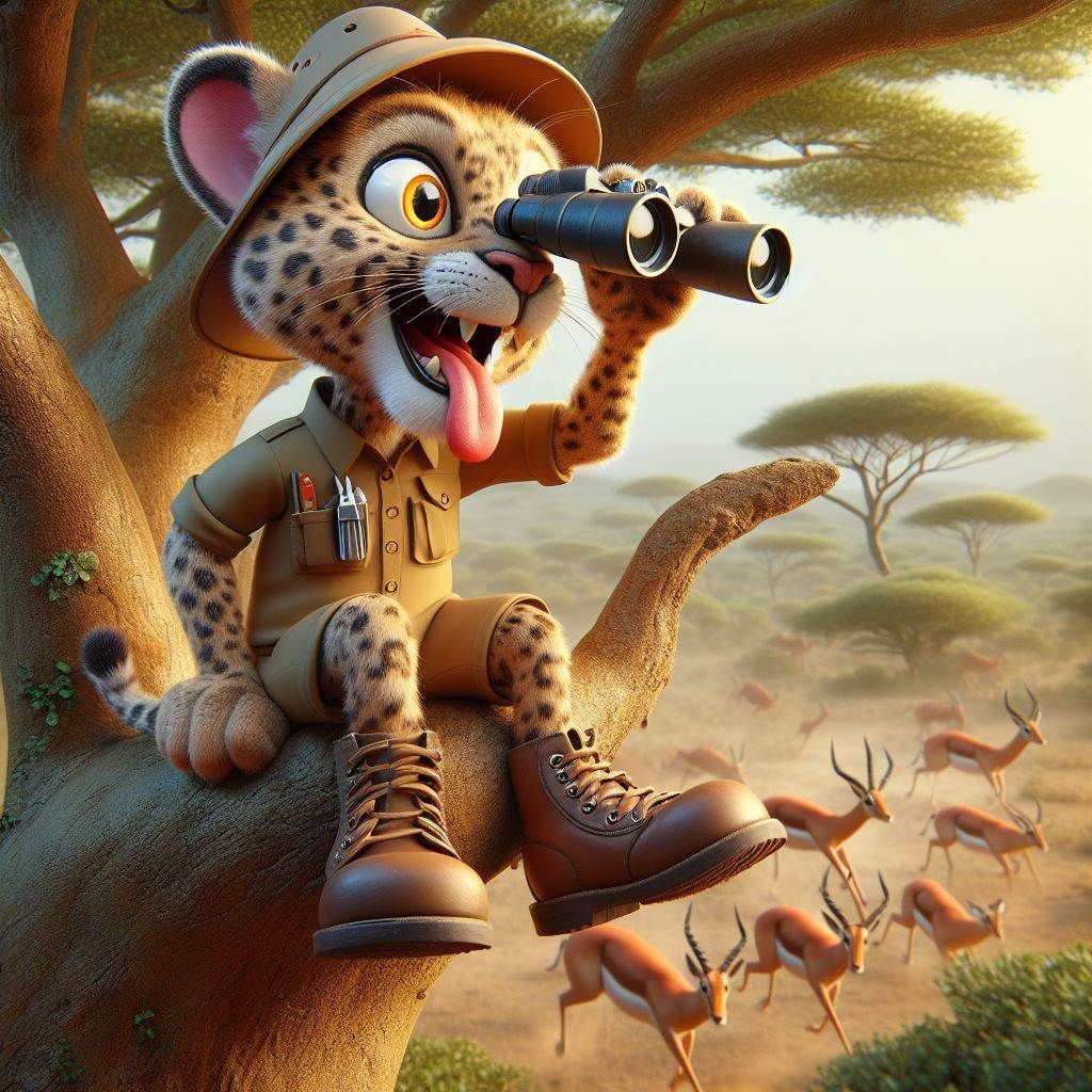 Leopard looking out for his dinner!