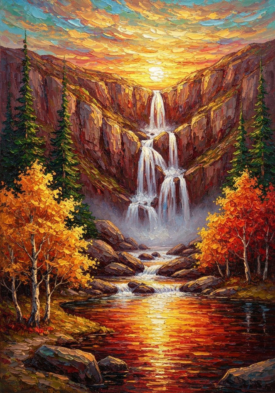 Autumn waterfall  by @photon