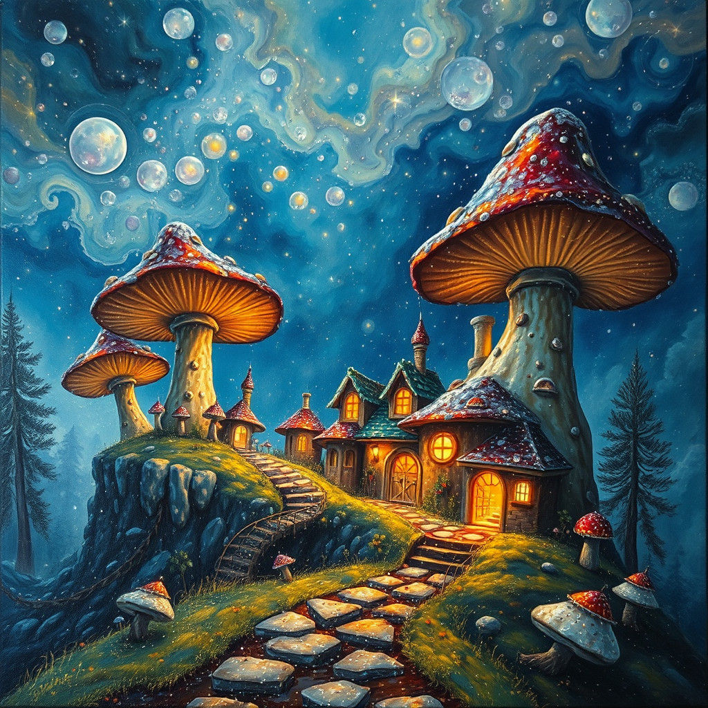 mushroom village  by @Easter Bunny