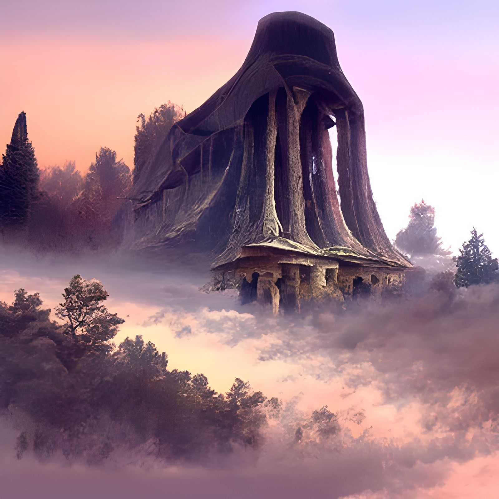 Alien temple in mountain