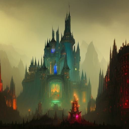 Psychedelic fantasy castle - AI Generated Artwork - NightCafe Creator