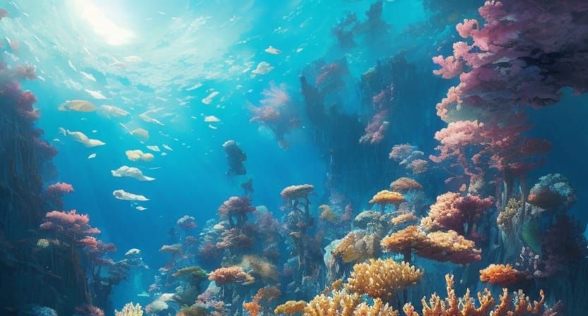 Underwater Treasure With Corals