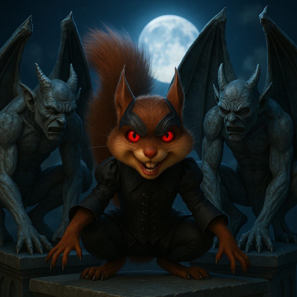 Mischievous Squirrel - I'm a Gargoyle
