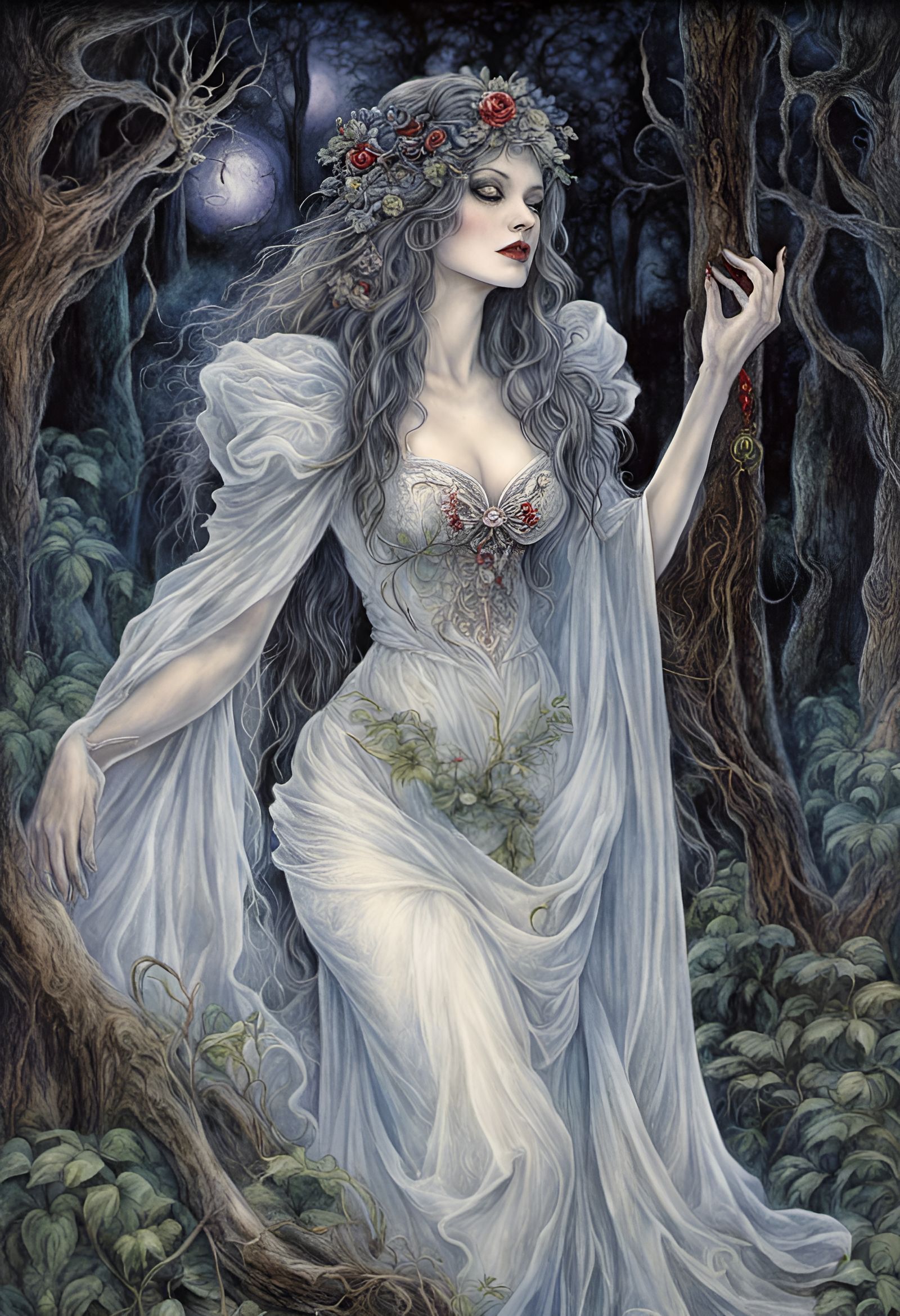 Vampire lady in an enchanted forest by Victoria Frances and ...