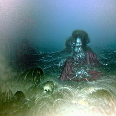 ocean with chtulhu in deep