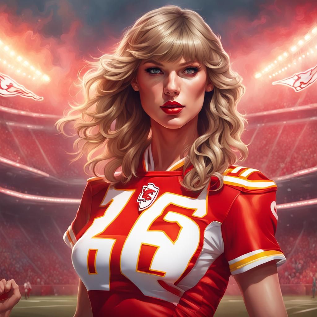 Taylor Swift Chiefs Cheerleader - AI Generated Artwork - NightCafe Creator