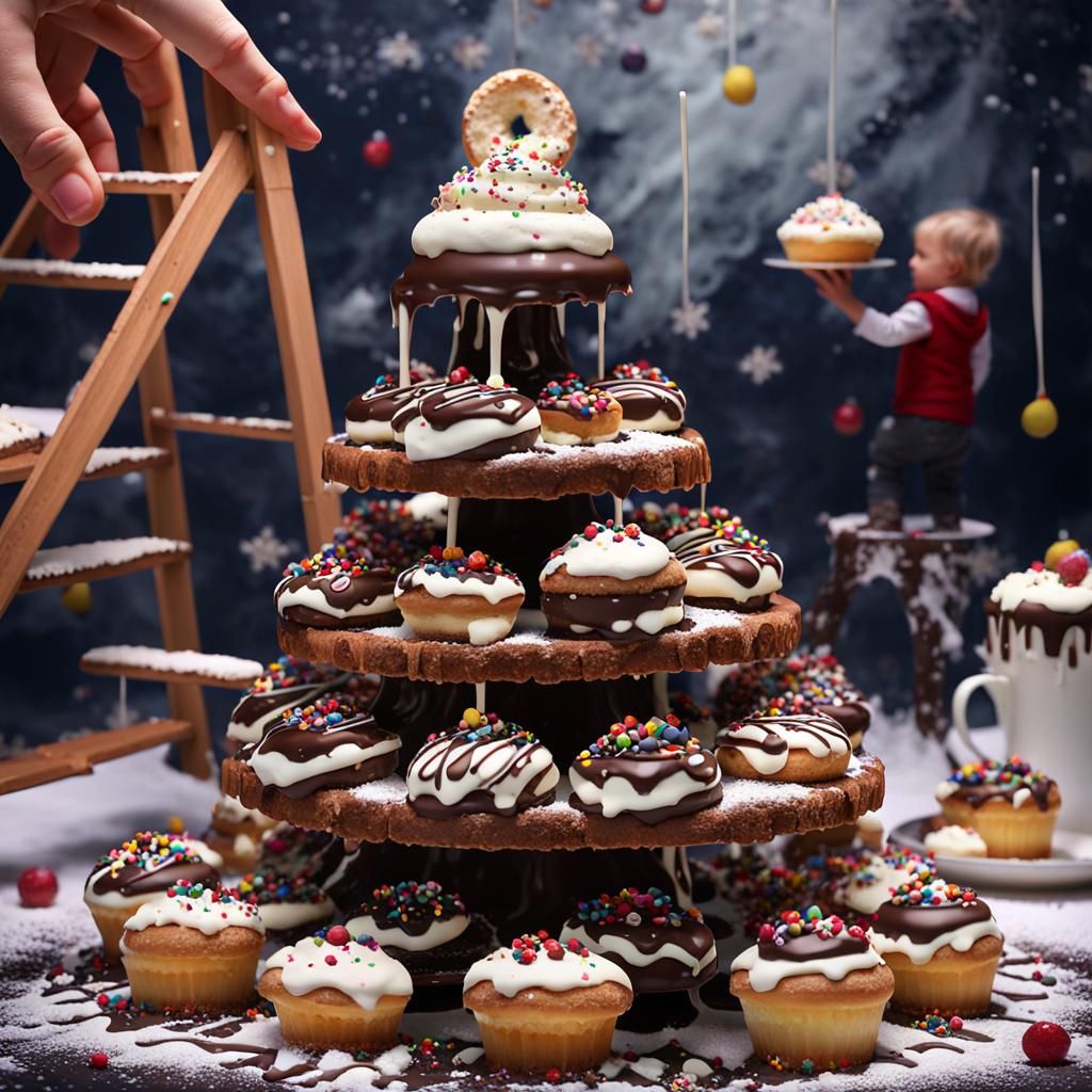 Magical Sufganiyot Wonderland in Vibrant Colors