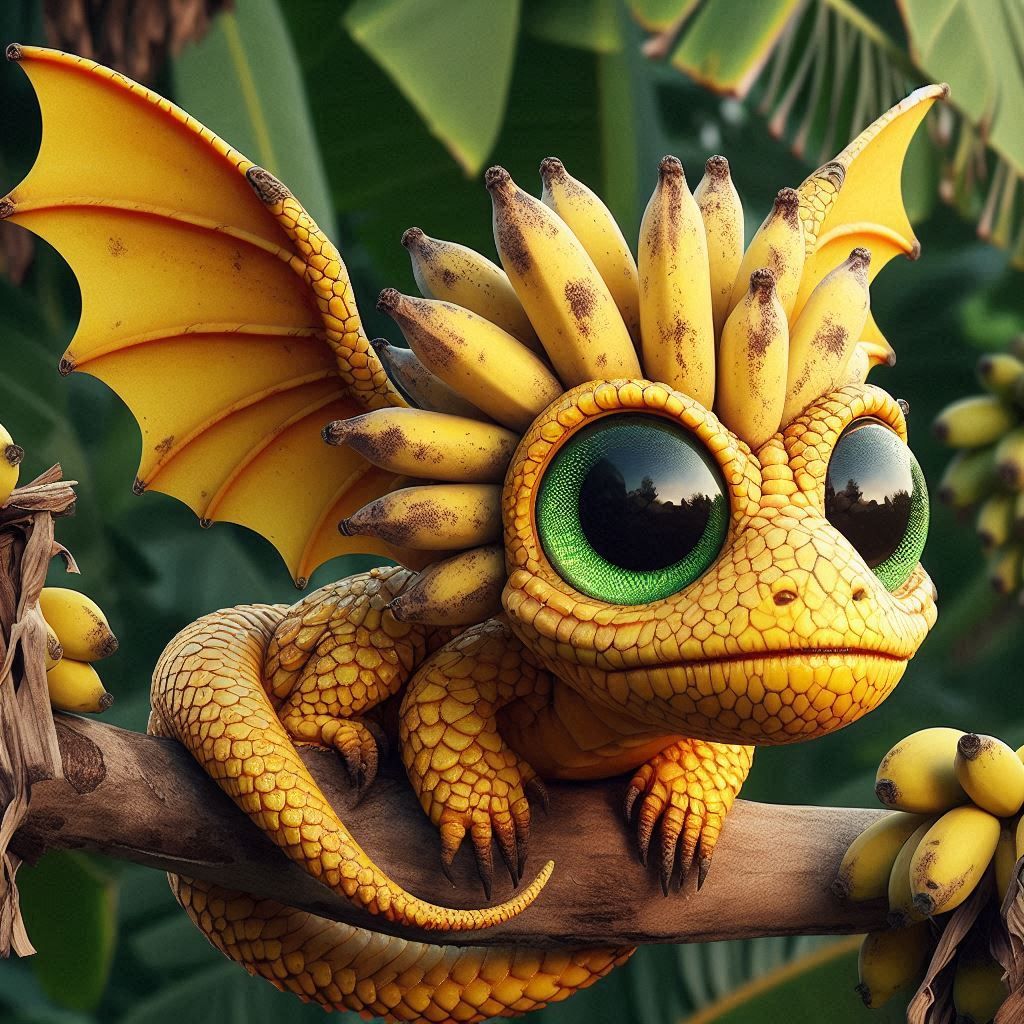Banana Dragon  by @EowElysion
