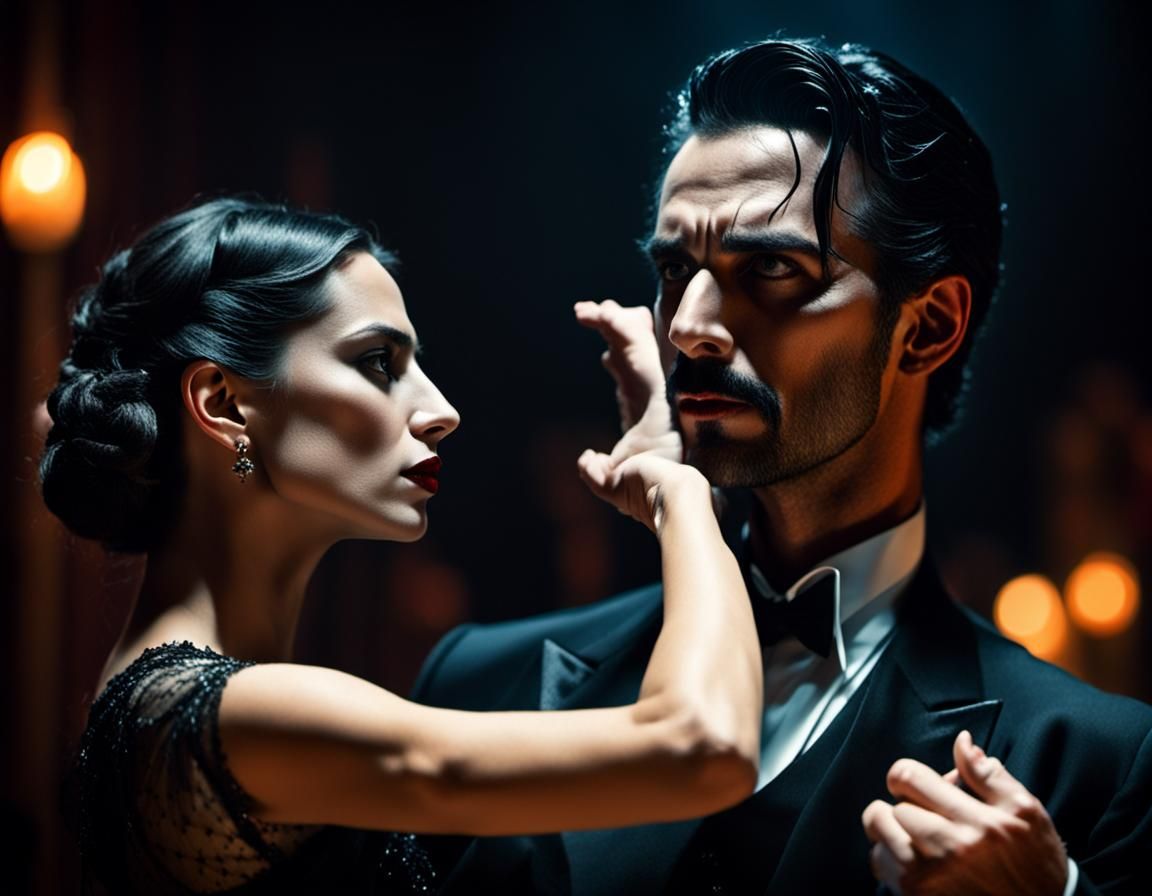 Dark  sinister fantasy on the last night of tango dance