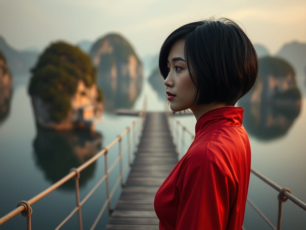 Thai Kunoichi on Bridge, Two Floating Islands