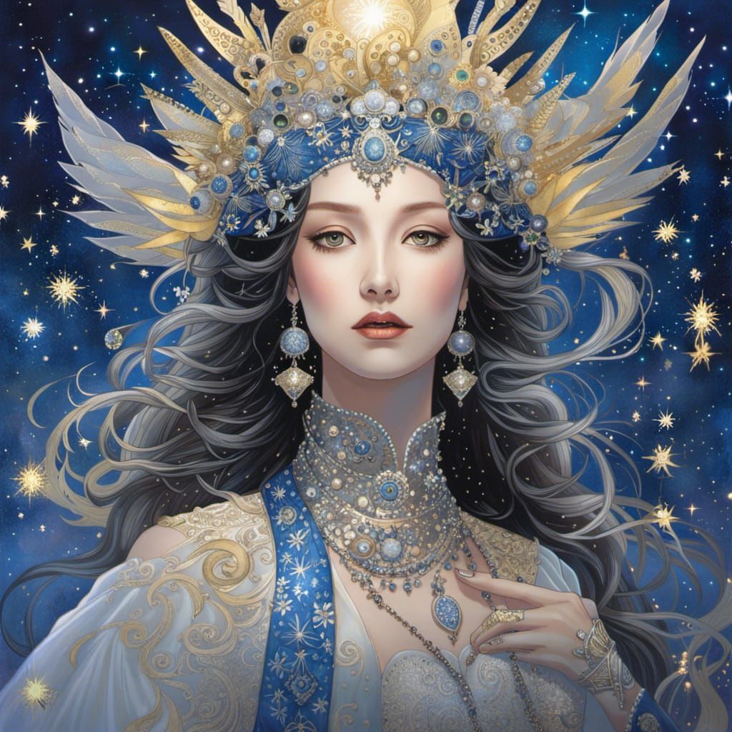 queen of the night wearing a crown of stars, the magic flute opera
