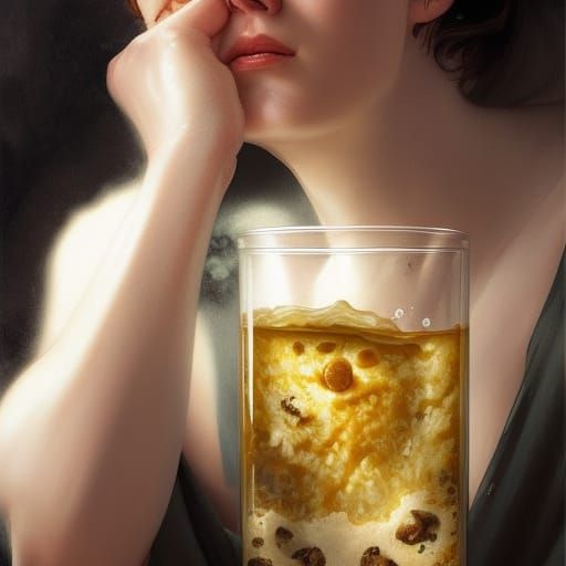 Spoiled milk in a glass with cookies and mold