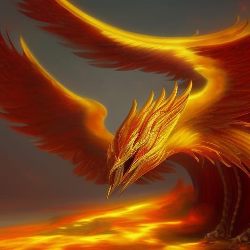 Red and golden phoenix