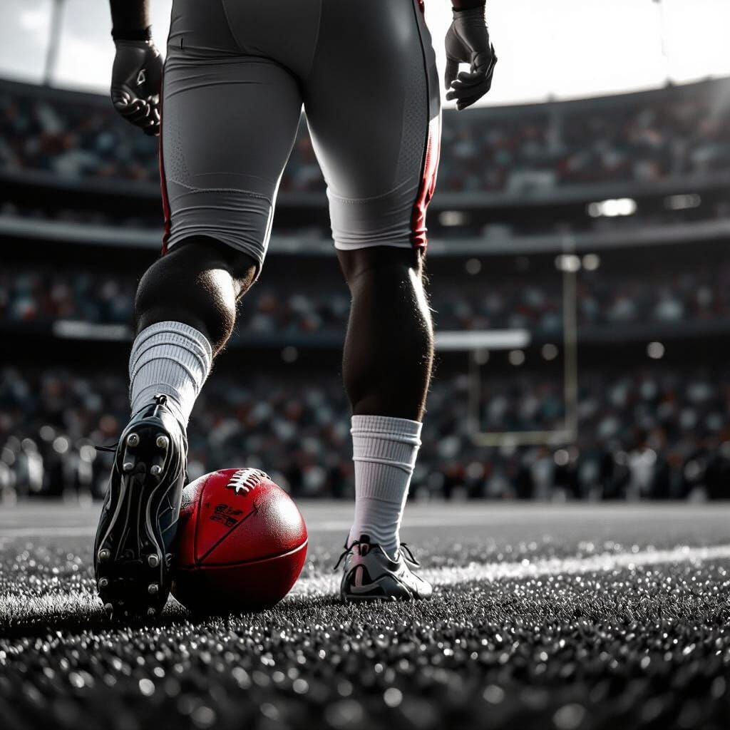 A lone football player