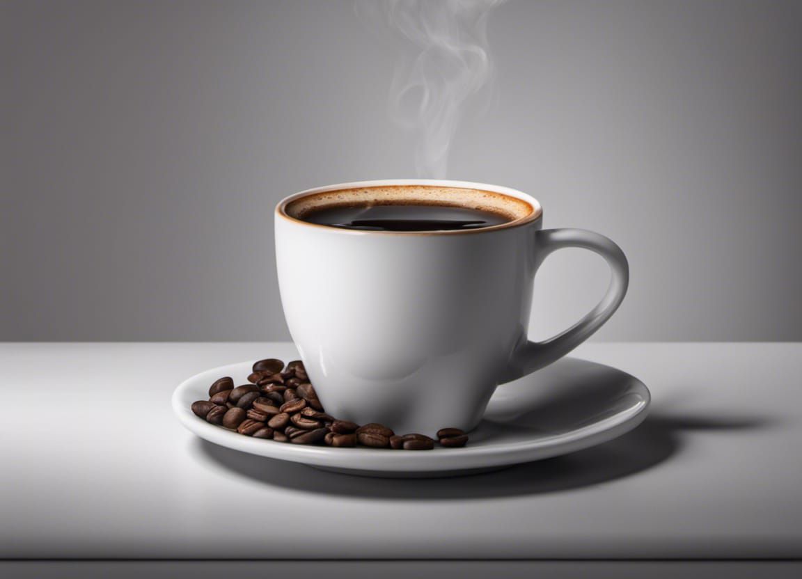 The perfect cup of black coffee, side view