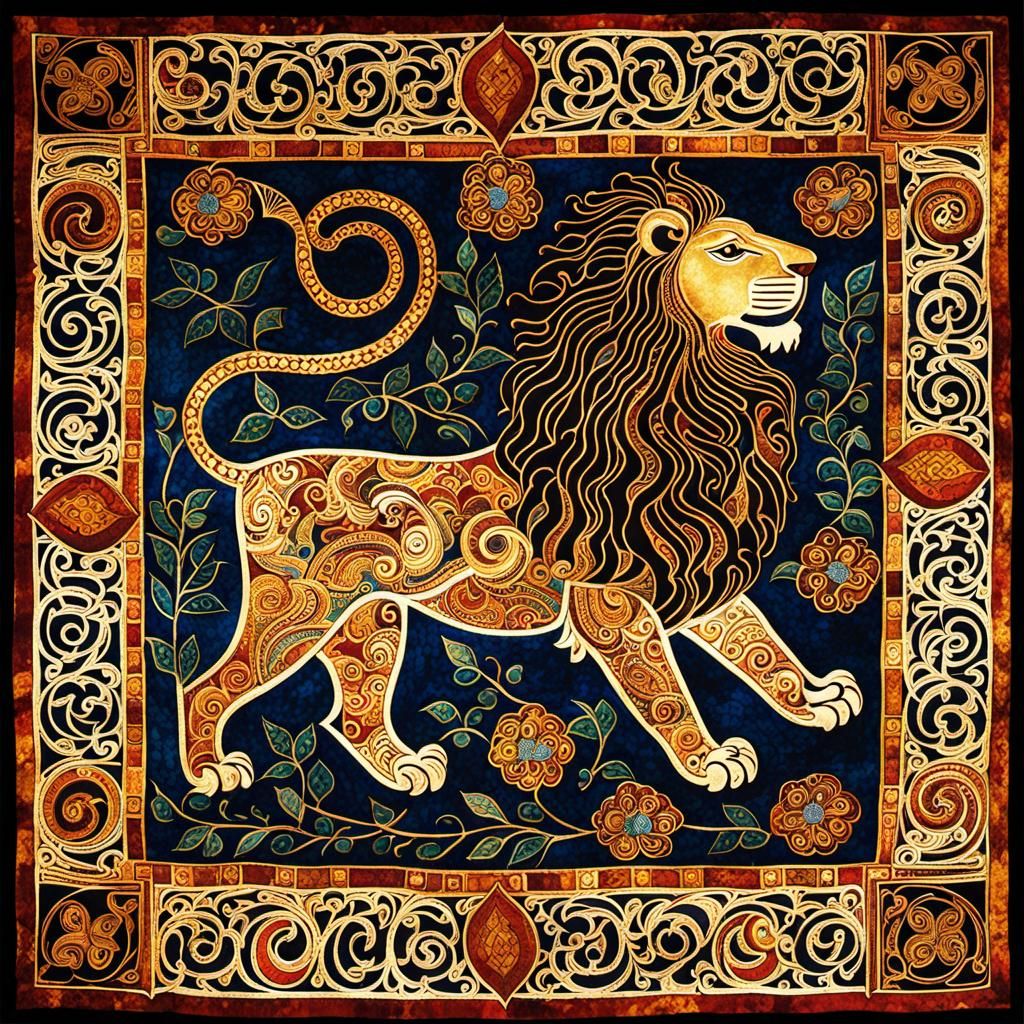 Lion in the Book of Kells - AI Generated Artwork - NightCafe Creator