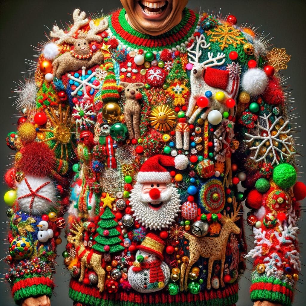 Wearing the most ugliest christmas sweater ever!   by @NewAgerJul