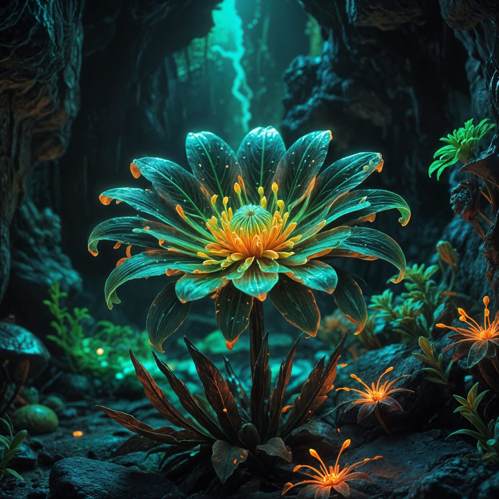 Neon Flower  by @Soynuts