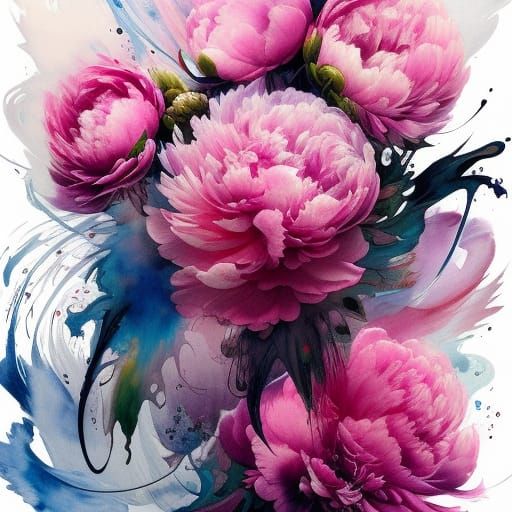 Watercolor Peonies