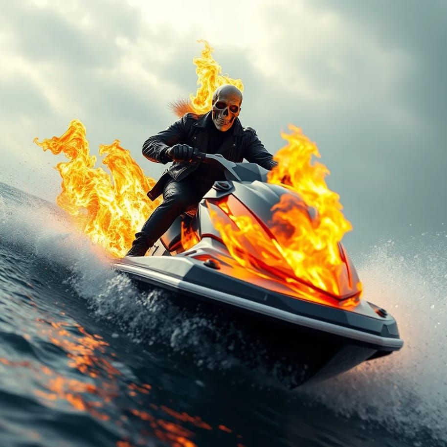 Ghostrider on a jetski