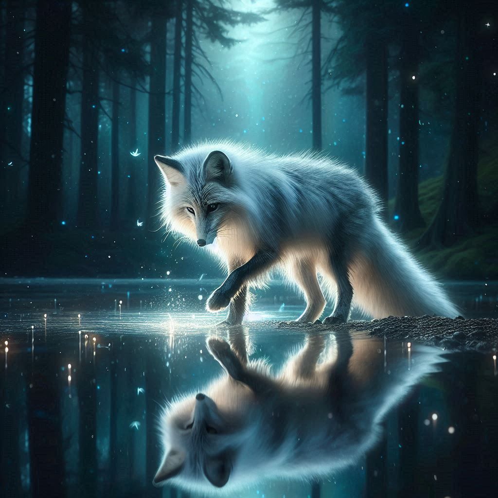 שועל והשתקפותו