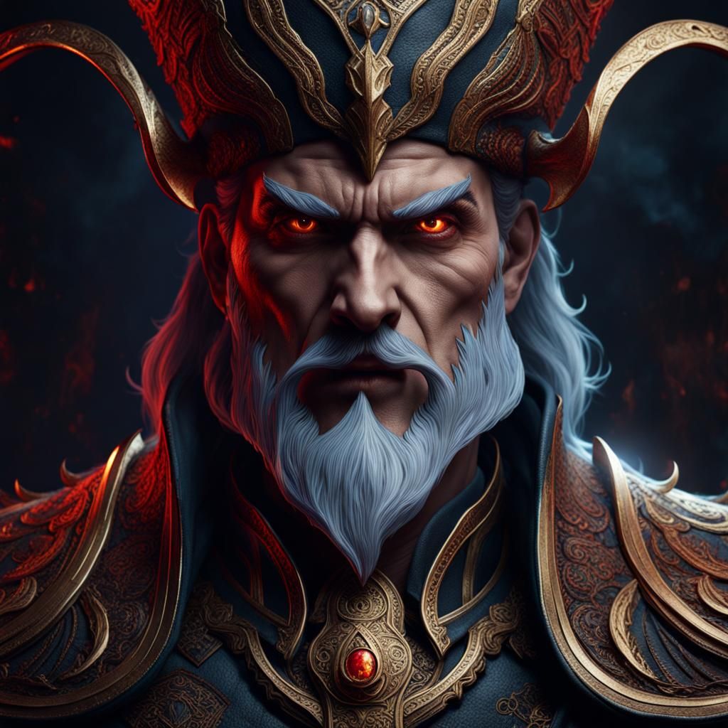 Menacing Man with Evil Features in Detailed Digital Art