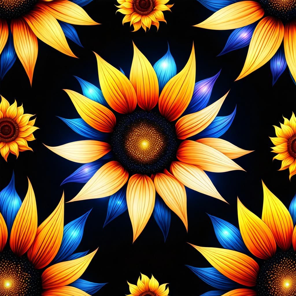 Sunflower Pattern - AI Generated Artwork - NightCafe Creator