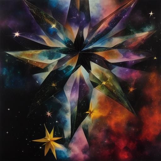 <lora:Starborn1:1.0> Black and white iridescent sparkling co...