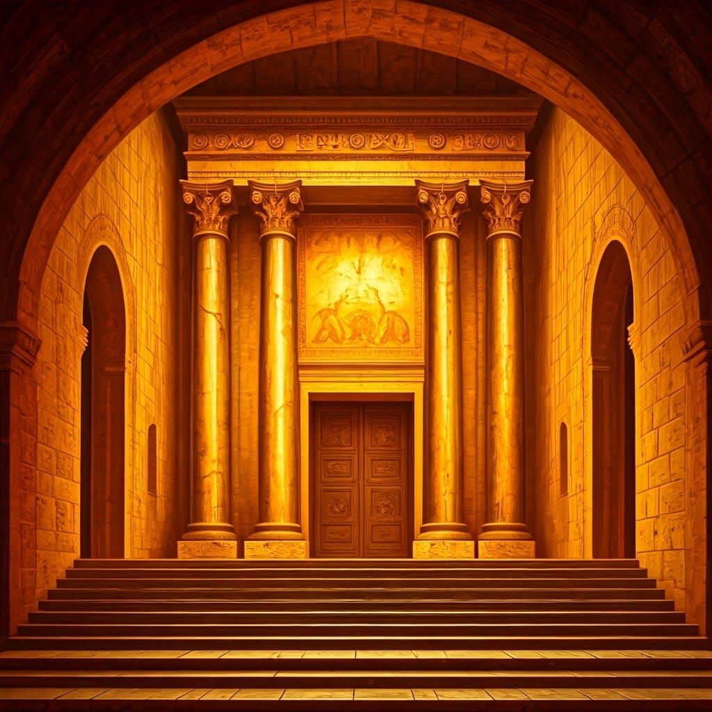 Jerusalem Temple Radiant with Golden Light