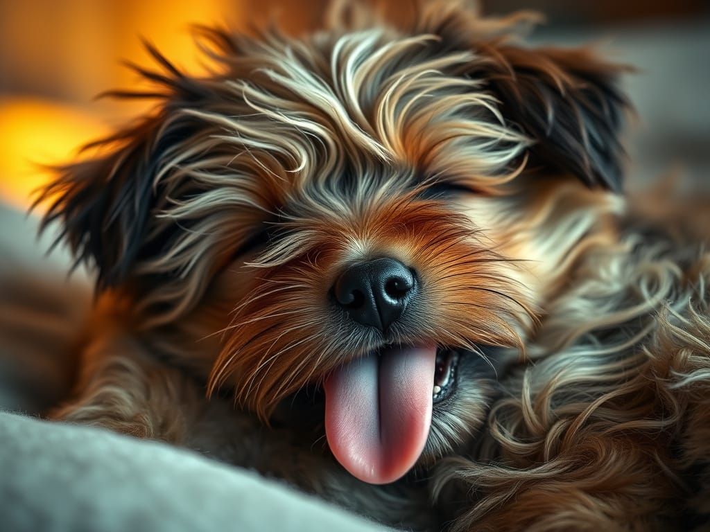 sleeping with his tongue hanging out  by @Sasha