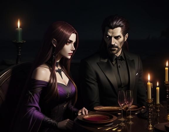 Vampires Candlelit Dinner - AI Generated Artwork - NightCafe Creator