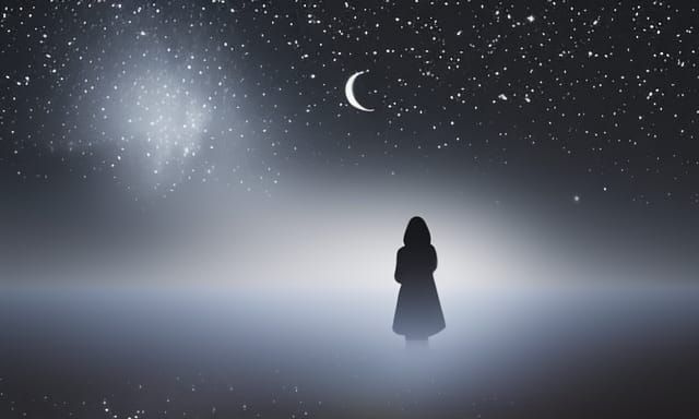 ghost in the sky at night searching