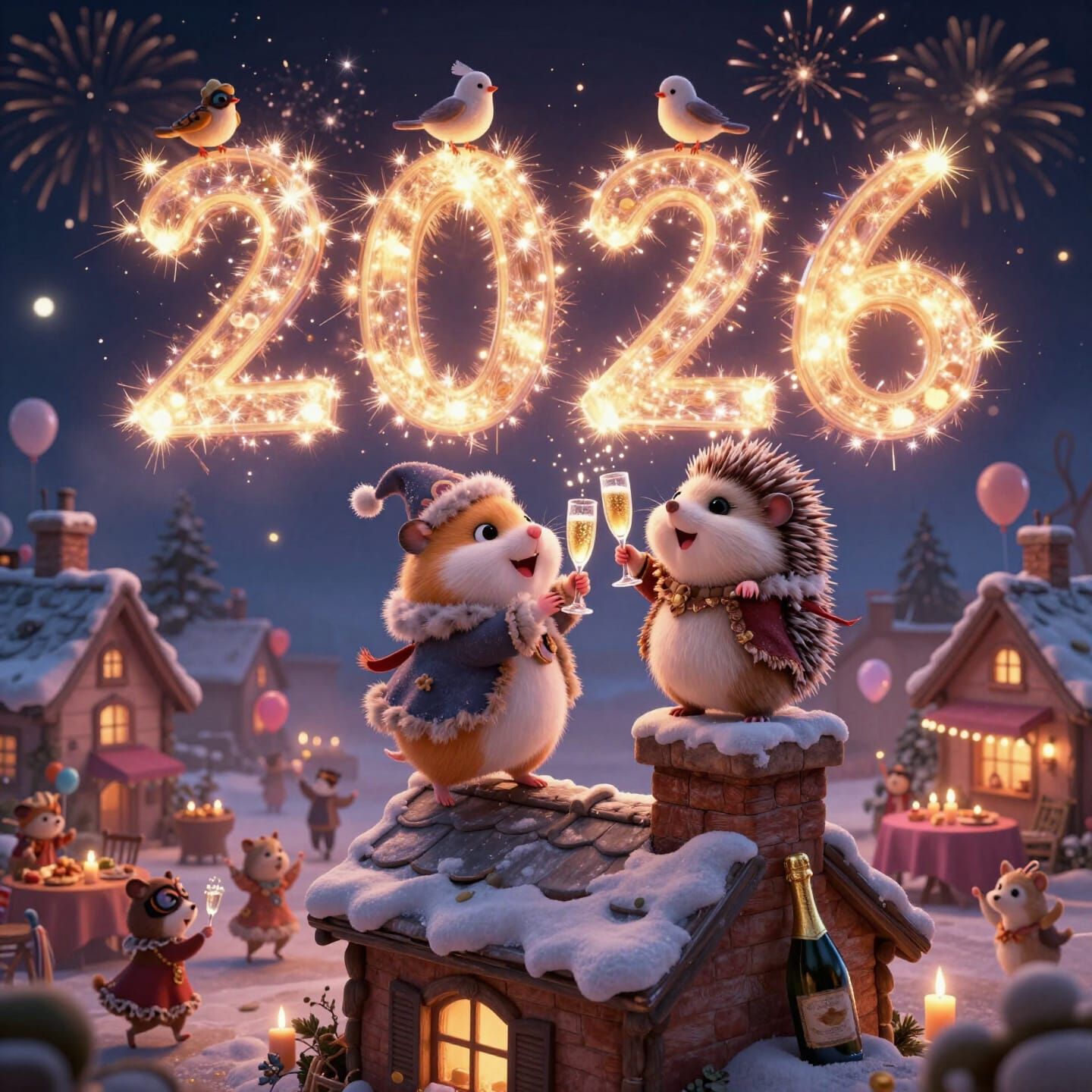 Animals New Years Party  by @Nettis